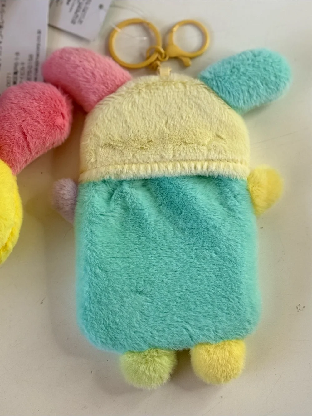 Sanrio Plush Bunny Card Holder Keychain Duo - Yellow, Pink & Aqua